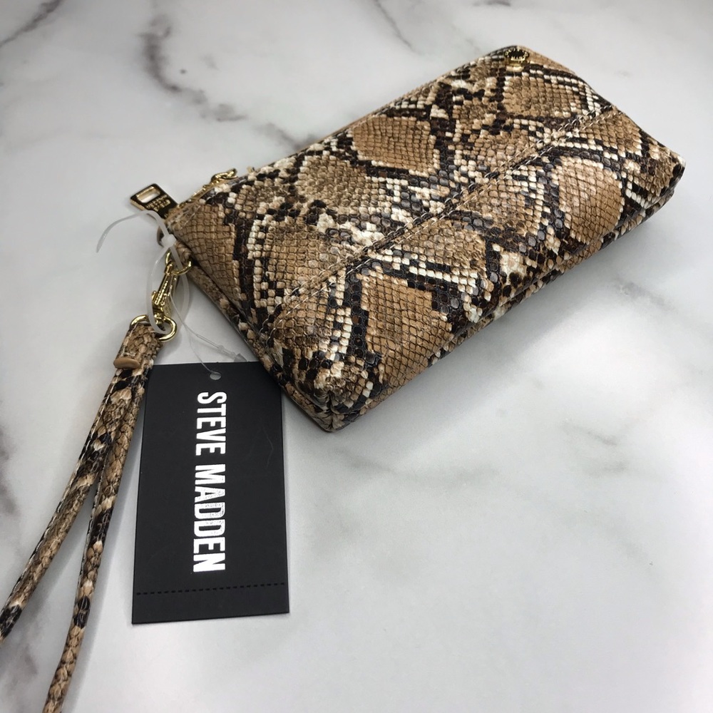 Steve Madden | Snake Print Double Pouch Wristlet - Picture 2 of 8